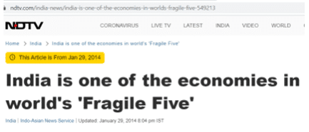 india is one of the economies in world fragile five